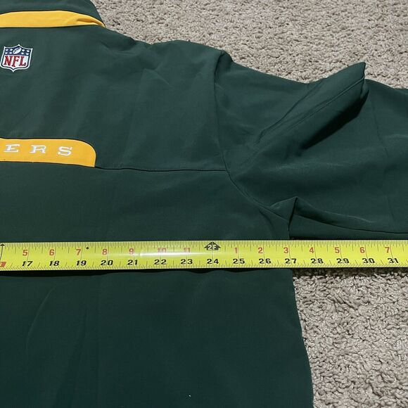 VTG Reebok Green Bay Packers Jacket Men XXL 2XL Hard Shell On Field Windbreaker - Picture 10 of 12